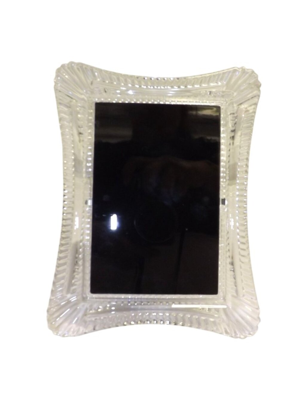 Waterford Wellesley Crystal Picture Frame 5X7 Scalloped Edges Free Standing